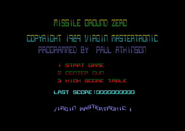 Missile Ground Zero (UK) (1989) (LightGun) screen shot title